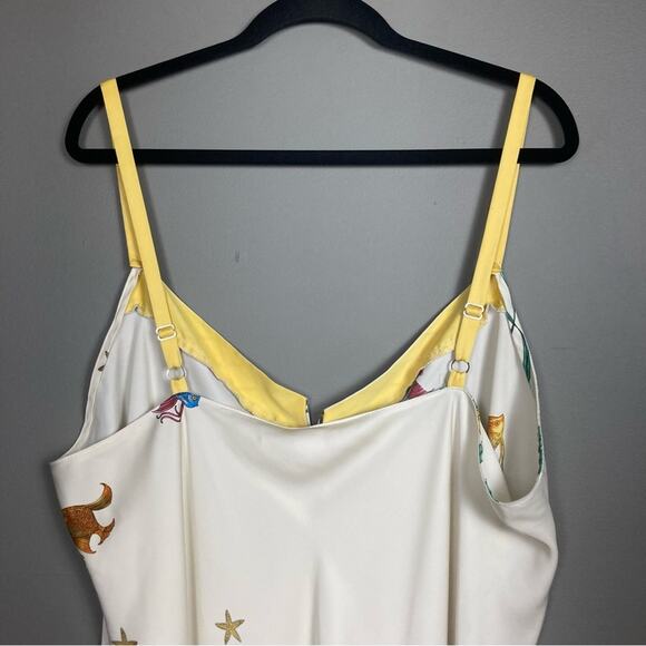 Natori slip nightgown size 3X fish animal summer print beachy neglige plus - Picture 6 of 14